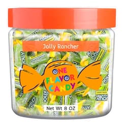 One Flavor Candy Jolly Rancher World's Best Flavored Fruit Hard Candy Bulk Candies in Jar Tasty Yummy Perfectly Delicious Time (Green Apple, 8oz)