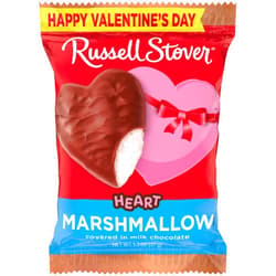 RUSSELL STOVER Valentine's Day Milk Chocolate Marshmallow Heart, 1.3 oz. (Pack of 18)