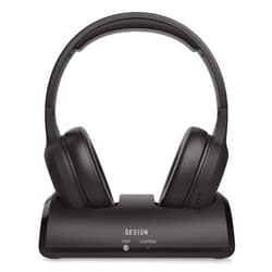BESIGN BTH01 Wireless Headphones for TV Watching with Bluetooth Transmitter Charging Dock, Bluetooth TV Headsets, 100ft Range No Audio Delay, Digital Optical RCA AUX, Full Black