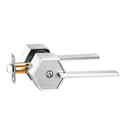 Berlin Modisch Zero Gravity Metro Series Privacy Lever Door Handle Easy to Open Locking Lever Set [for Bedroom or Bathroom] Reversible Heavy Duty – Satin Nickel Finish