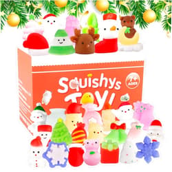 Satkago Christmas Mochi Squishy Toys, 30PCS Mini Squishies Stocking Stuffers Christmas Party Favors Goodie Bag Stuffers Gifts for Kids, Party Supplies for Encanto Cocomelon Birthday Kids Party Favors