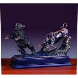 Tonton Classic Fighting Stock Market Bull & Bear Statue