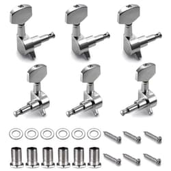 TIMESETL 6 Pieces Guitar Machine Heads Knobs Guitar String Tuning Pegs Machine Head Tuners for Electric or Acoustic Guitar (3 Left + 3 Right)
