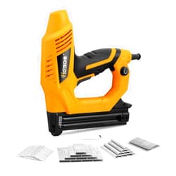 Hoteche 18GA 2-in-1 Electric Brad Nailer/Stapler 19/32-Inch to 1-1/4 Inch Staple Gun Power Adjustable Nail Gun with 2000Pcs Brad Nails& Staples for Home Upholstery and Woodworking