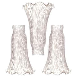 HWDFEI Lily Flower Glass Lampshade Replacement, 3 Pack,Tulip Style Table Floor Lamp Shade Replacement 4.2