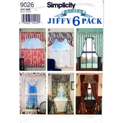 Simplicity Sewing Pattern 9026 c.1994 ABBIE'S JIFFY SIX PACK, WINDOW TREATMENTS