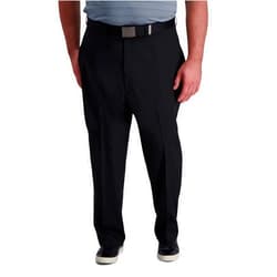 Haggar Men's Cool Right Performance Flex Solid Classic Fit Flat Front Pant (Regular and Big & Tall Sizes)
