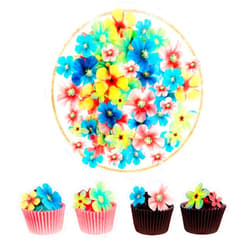 Tucnoeu 70pcs Edible Flowers Cake Decorations Flower Cupcake Toppers Birthday Cake Toppers for Wedding Birthday Baby Shower Party Supplies Mixed Colour