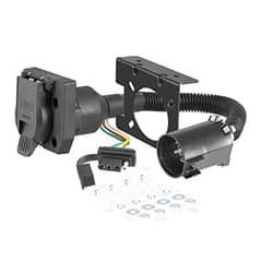 CURT 55774 Dual-Output Vehicle-Side 7-Pin, 4-Pin Connectors, Factory Tow Package and USCAR Socket Required, Black