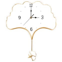 Keenkee Elegant Wall Clock with Pendulum Battery Operated Non Ticking Silent Unique Home Decorative Fancy Hanging Clocks for Living Room Kitchen Bedroom Office Dining Bathroom Aesthetic Decor