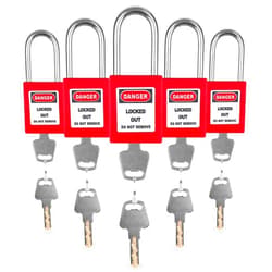 BULANGDI Lockout Tagout Locks Set - 5pcs Red Loto Locks, Lockout Locks Keyed Different, 2 Keys Per Lock, OSHA Compliant Lock Out Tag Out Padlocks, Safety Padlocks for Electrical Lockout Tag Out Kits