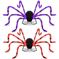 Wettarn 2 Pieces LED Halloween Plush Spider Backpack Costume Black Colorful Spider Costume with Lights 8 Spider Legs for Adult Girls Boys Halloween Accessories Decorations