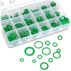 Jokormo 270 PCS Car Air Conditioning Compressor Seal Ring Assortment Assembly Kit, 18 Types of Tensile and High Temperature Resistant Rubber Rings, Multifunctional Portable Replacement Parts (Green)