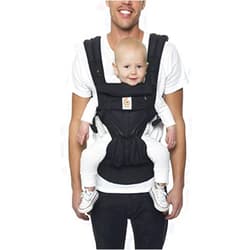 Ergobaby Omni Classic Baby Carrier Newborn to Toddler - Breathable Baby Carriers for Summer - All-Position Carrier with Lumbar Support (7-45 Pounds), Mesh, Onyx Black