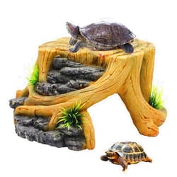 Clyairmao Turtle Basking Platform,Tortoise Resin Resting Reptile Habitat Ornament Aquarium Turtle Tank Decorations Reptile Hide Floating Ledge Resting Terrace for Turtles,Bearded Dragons,Lizard,Newts (Shape 2)