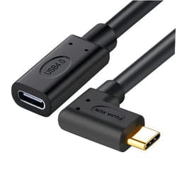 FUJIAXUN 0.5FT Thunderbolt 4 Extension Cable, USB Type C Flexible TPU Fast Charge Cable 240W, 40Gbps, 8K@60Hz Compatible with Thunderbolt 3/2, USB 3.1/3.2 (Twisted Pair-R, BLACK, 0.5FT)