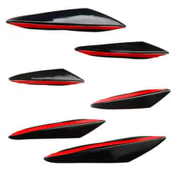 Luminuti 1 Pack 6 Pcs Car Front Bumper Lip Splitter, Universal Auto Spoiler Canards Kit, Car Body Auto Anti Collision Strip Decoration Decal Sticker Fits for Vehicle， Suvs (Black)
