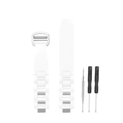 HANYTON Compatible with Cartier Watch 20mm Band, Silicone Rubber Stainless Steel Replacement Strap for Cartier Watch Must 21 Chronoscaph Autoscaph, Black