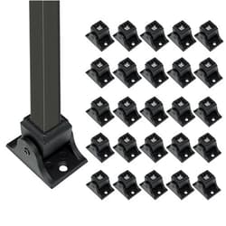 ITEVE.GD Wrought Iron Baluster Shoes - 30 Pack Aluminum Swivel Shoes for Staircase Interior With Screws for 1/2 Inch Square Balusters - Metal Staircase Spindle - Satin Black