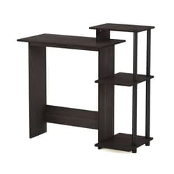 Furinno Efficient Home Laptop Notebook Computer Desk with Square Shelves, Espresso/Black
