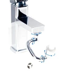 Hibbent 1080° Swivel Faucet Extender, Metal Rotatable Sink Faucet Aerator with Brass Extension, Dual Function 2 Modes Kitchen & Bathroom Sink Sprayer, Faucet Attachment for Gargle/Eye/Face Washing