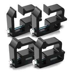 Ovsor Truck Topper Clamps - 𝟒 𝐏𝐚𝐜𝐤 Mounting Clamps, Truck Bed Clamps and Canopy Clamps for Chevy Silverado Sierra 1500 2500 3500, Dodge Dakota Ram 1500 2500 3500, F150 F250(4, Black)