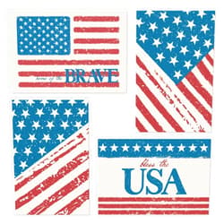 Whaline 32 Packs Vintage Patriotic Greeting Cards American Flag Cards with Envelopes Stickers 4th of July Blank Note Cards for Independence Day Veteran's Day