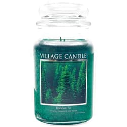 Village Candle Balsam Fir Large Apothecary Jar, Scented Candle, 21.25 oz., Green