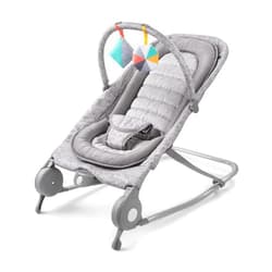 Summer Infant Summer 2-in-1 Bouncer & Rocker Duo (Light Gray Tweed) Convenient and Portable Rocker and Bouncer for Babies Includes Soft Toys and Soothing Vibrations