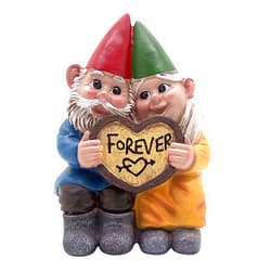 Wowser Forever in Love Garden Gnome Couple, Shelf Sitting Figurine, Romantic Gift, 6.5 Inches