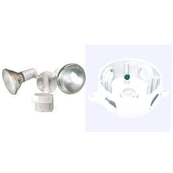 Heath/Zenith HZ-5411-WH Heavy Duty Motion Sensor Security Light, White & Sigma Engineered Solutions, White Sigma Electric 143854WH 1/2-Inch 5 Hole Round Box