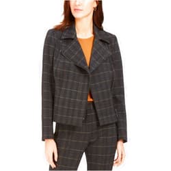 Tahari ASL Women's Plaid Moto Jacket with Zippers