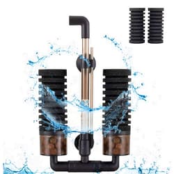 hygger Sponge Filter, Aquarium Filter Double Sponge Replaceable Media with 4 Biochemical Sponges and 1 Bag of Filtered Ceramic Balls Ultra Quiet Filter Fish Tank (S/M)