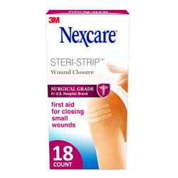 Nexcare Steri-Strip Wound Closure, Breathable Strips Hold Small Wounds Firmly Closed, Great After Sutures or Staples - 18 Wound Closures