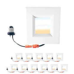 LEDMyplace.com LEDMyplace 6-inch 12W Square Dimmable Retrofit LED Recessed Downlight, 5CCT Changeable 2700K/3000K/3500K/4000K/5000K, Replacement 45W, 950 Lumens, Can Lights for Ceiling, Indoor Lights, Pack of 12