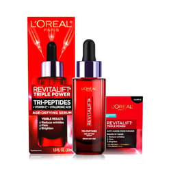 L'Oreal Paris Revitalift Triple Power Age-Defying Face Serum, Anti Aging Serum with 3 in 1 Benefits, Reduces Wrinkles, Firms and Brightens Skin, Includes Sample