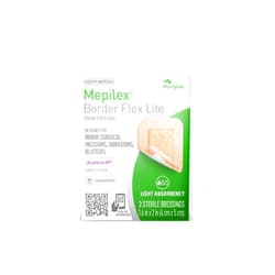 Mepilex Border Flex Lite 1.6 x 2 in (4x5 cm) Hospital Grade Dressings for Minor Surgical Incisions, Abrasions and Blisters for up to Several Day Use