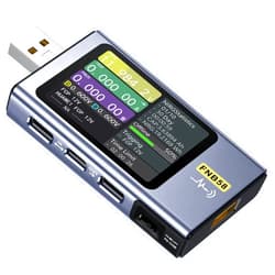 FNIRSI USB Tester 4-28V 7A LCD USB A&C Voltage Current Power Tester Multimeter with App Software, Fast Charge Detection Trigger Capacity Ripple Measurement, PD2.0/PD3.0,QC2.0/QC3.0