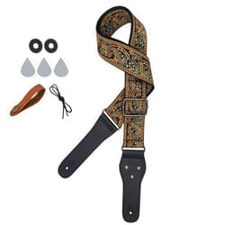 BORGBAR Guitar Strap,Jacquard Embroidery Cotton Guitar Straps with Picks, Strap Locks and Strap Button, Best Gifts for Friend