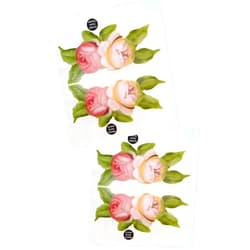 FlameKA.com 2X Victorian Vintage Rose Flower Double Stickers Kitchen Bread Kneading Appliance Decal Cover Kit Red, Pink, Cream and White, Fits all Stand Kitchen Bread stirring appliances - appliance Not Included