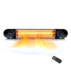 Veito Electric Patio Heater – Infrared Heater Outdoor and Indoor Use – 1500W Veito Wall Mount Heater with Remote (Black)