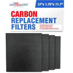 LifeSupplyUSA Carbon Pre-Filter fits InvisiClean Aura IC-5018 and Sensa IC-5120 by LifeSupplyUSA (4-Pack)