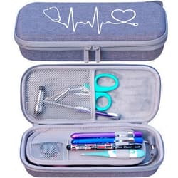ButterFox Premium Stethoscope Case with Divider and ID Slot for 3M Littmann Classic III, Cardiology IV Diagnostic and More Stethoscopes with Pocket for Nurse Accessories (Gray Heart)