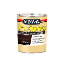 Minwax 613970444 PolyShades - Stain & Polyurethane in 1 Step, quart, Espresso, Satin