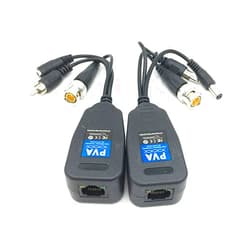 HKBTM 8MP HD BNC Video Power Balun Audio to RJ45 Connector HD-CVI/TVI/AHD Transceiver for CCTV Security Surveillance Camera System (1 Pair)