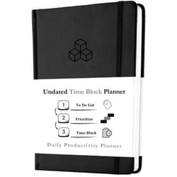 Timely Planner Time Blocking Planner and ADHD Planner by Refine Days. 180 Undated Pages, To Do List, Hourly Schedule, Daily and Monthly Agenda. Time Management & Productivity Planner. A5 (Black)