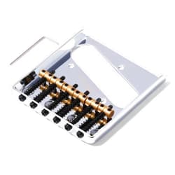 Leo Jaymz Wilkinson 2-1/8 inch(54mm) Telecaster Guitar Bridge WOT02 Tele Brass 6 saddles Fixed Bridge for American TL Style Electric Guitar (WOT02 Chrome)