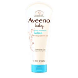 Aveeno Baby Daily Moisture Body Lotion for Sensitive Skin, Hypoallergenic Moisturizing Baby Lotion with Nourishing Oatmeal to Deeply Moisturize Baby's Skin, Fragrance-Free, 8 fl. oz