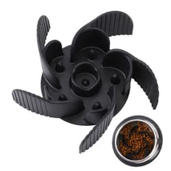 Mateeylife Slow Feeder Dog Bowl Insert with Suction Cups Dog Anti-choking Slow Eating Feeder Insert for Medium Breed Large Sized Dog, Fit into Basic&Elevated Bowls 6-8in Dog Bowls Black