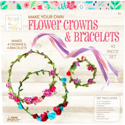 Hapinest Make Your Own Flower Crown Kit & Bracelet Craft Kit, DIY Flower Crown Making Kit Headband Making Kit Perfect Birthday Gifts, Arts and Crafts for Girls & Boys Ages 6 7 8 9 10 Years Old & Up